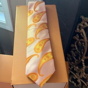 🍁🍁Elegant Paisley Tie in Cream and🍁🍁Orange
